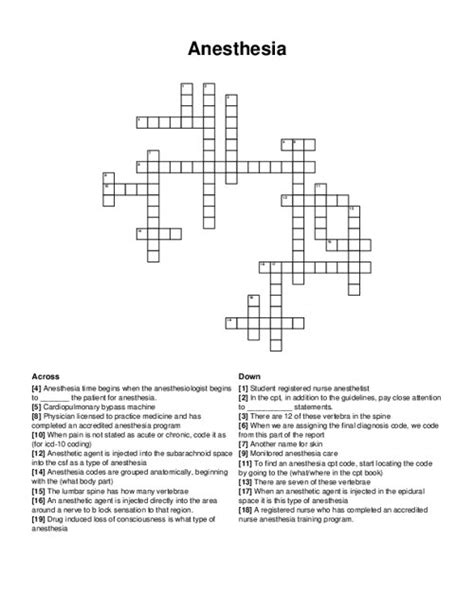 anesthetic of old crossword|anesthetic of old.